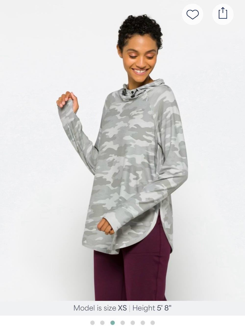 We Wander Gray Camo Hoodie Tunic